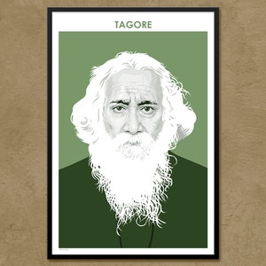 Rabindranath Tagore - Author Poster | Literary Poster | Writer Gift | Teacher Gift | Indian Literature | Classroom Decor | Modern Home Decor