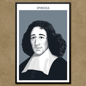 Baruch Spinoza - Philosopher Poster | Author Poster | Teacher Gift | Jewish Intellectual | Classroom Decor | Modern Home Decor