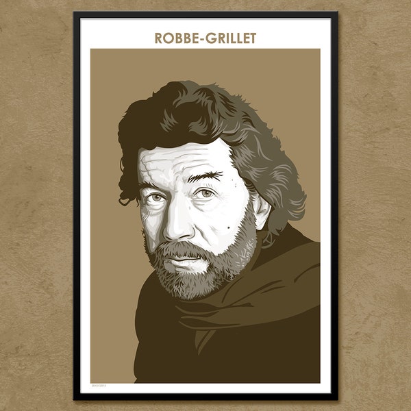 Alain Robbe-Grillet - Author Poster | Literary Poster | Writer Gift | Teacher Gift | French Author | Classroom Decor | Modern Home Decor