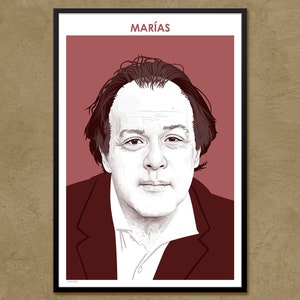 Javier Marias - Author Poster Literary Poster | Writer Gift | Teacher Gift | Spanish Literture | Classroom Decor | Modern Home Decor