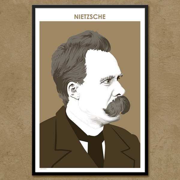 Friedrich Nietzsche - Author Poster | Philosopher Poster | Writer Gift | Teacher Gift | Classroom Decor | Modern Home Decor