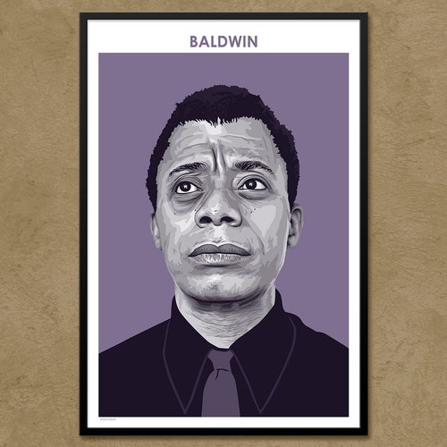 James Baldwin - Affiche d'auteur | Affiche littéraire | Cadeau écrivain | Cadeau pour professeur | Afro-américain | Décoration de salle de classe | Décoration d'intérieur moderne