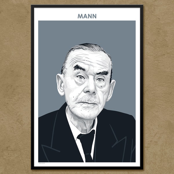 Thomas Mann - Author Poster | Literary Poster | Writer Gift | Teacher Gift | German Literature | Classroom Decor | Modern Home Decor