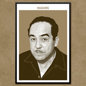 Langston Hughes - Author Poster | Poet | Literary Poster | African American | Teacher Gift | Classroom Decor | Modern Home Decor