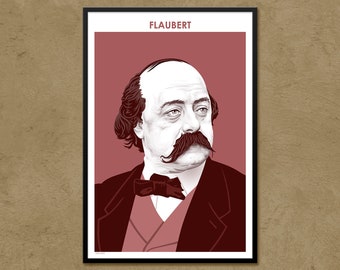 Gustave Flaubert - Author Poster | Literary Poster | French Literature | Writer Gift | Teacher Gift | Classroom Decor | Modern Home Decor