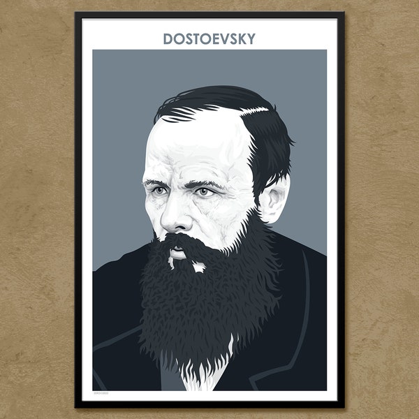 Fyodor Dostoevsky - Author Poster | Literary Poster | Writer Gift | Teacher Gift | Russian Literature | Classroom Decor | Modern Home Decor