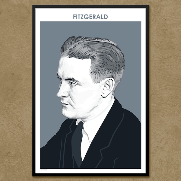 F. Scott Fitzgerald - Author Poster | Literary Poster | Writer Gift | Teacher Gift | Classroom Decor |Modern Home Decor