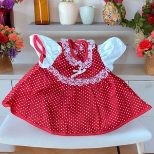 Vintage Baby Doll Dress Red White Polka Dot Shirley Sweet Sue