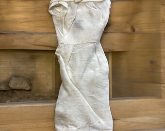 Vintage Barbie Doll Outfit Sheath White Silk Dress Pak