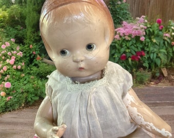 Antique 13” Effanbee Patsy Doll Marked With Dress