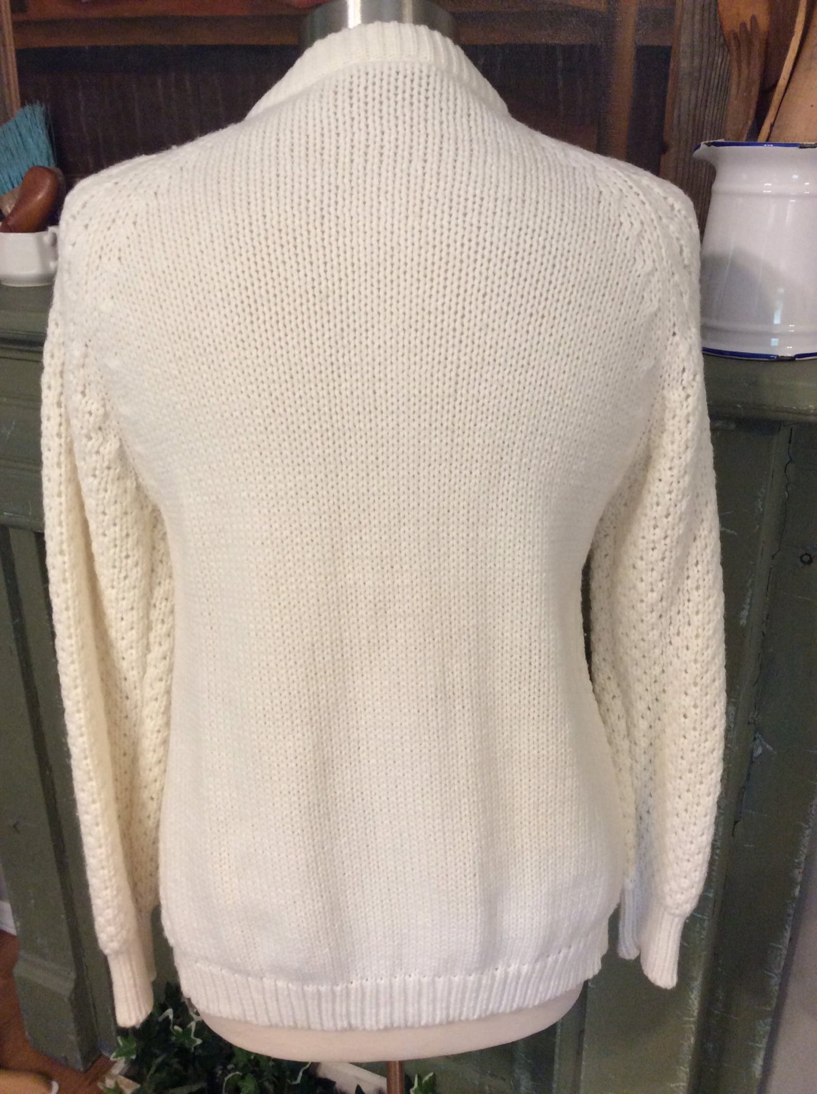 Vintage 100% Acrylic Cardigan Sweater Ivory Button Up | Etsy