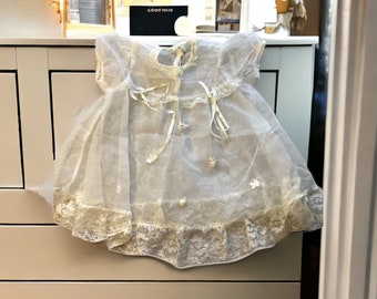 Vestido vintage para bebé o muñeca, fiesta elegante, iglesia, cumpleaños, bautizo, transparente