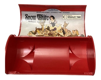 Original Vintage Bradley Time Snow White Wrist Watch Case Holder Red 70s