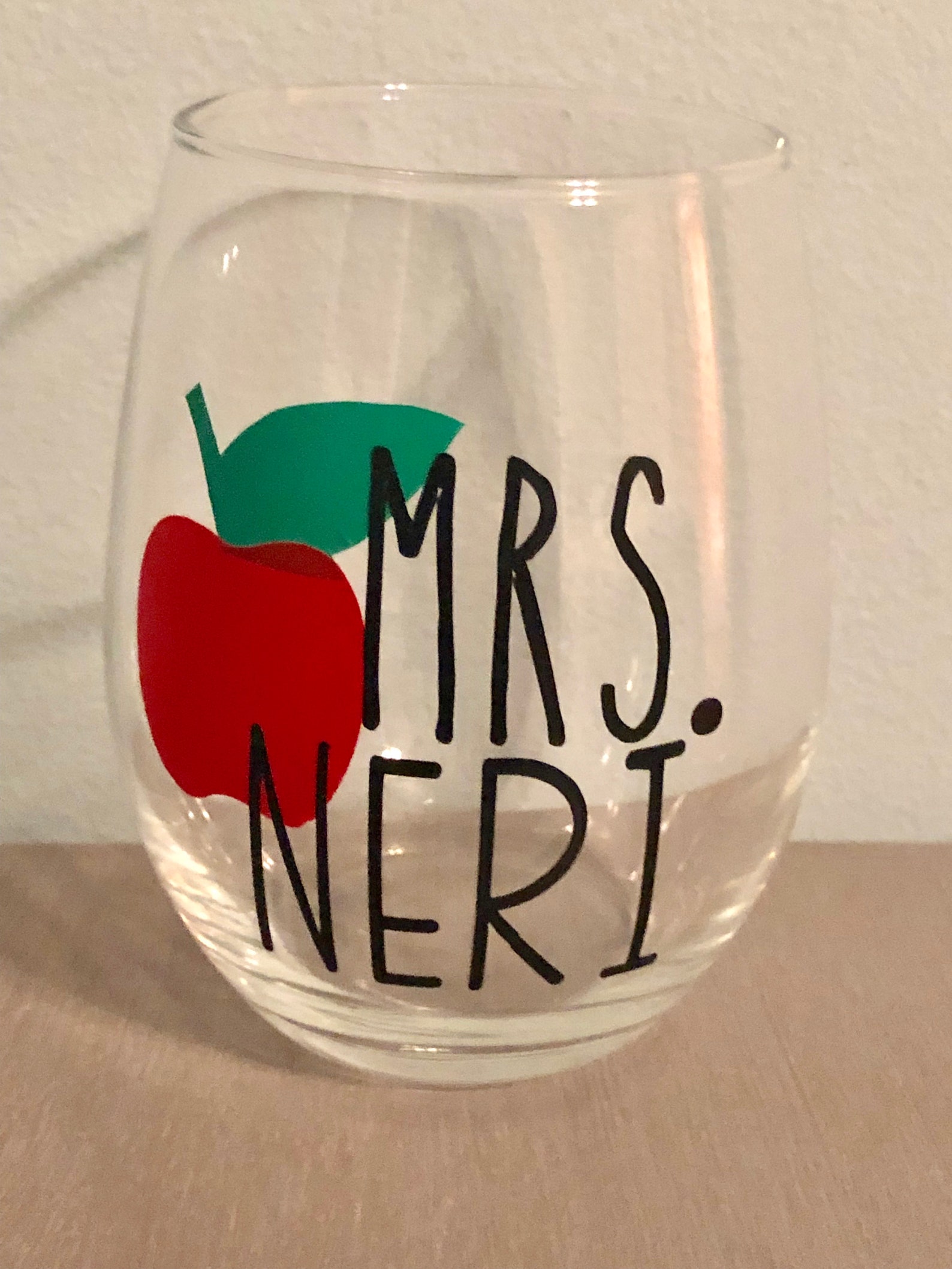 Teacher Wine Glass Custom Wine Glass Because Teaching Etsy