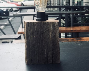 Rustic Reclaimed Wood Lamp