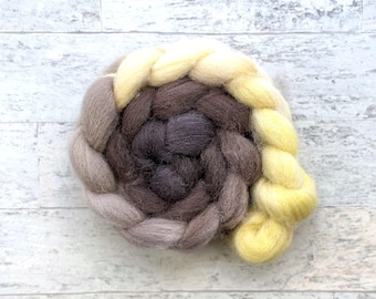 Hand Dyed Wool Roving - Spinning Fiber - Gradient Cheviot Wool - #CH309