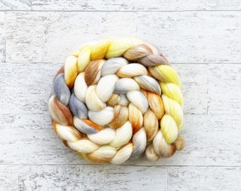 Hand Dyed Wool Roving - Polwarth and Silk Blend - #PS126