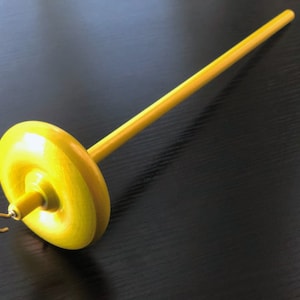 Drop Spindle for Spinning Yarn - Top Whorl Drop Spindle - Iridescent Yellow