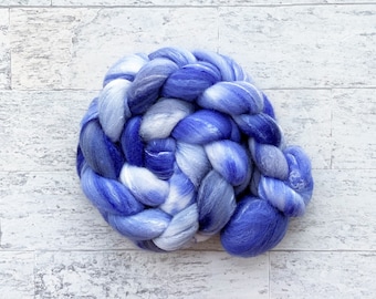 Hand Dyed Wool Roving - Targhee Wool/Bamboo/Silk Blend- #TB124