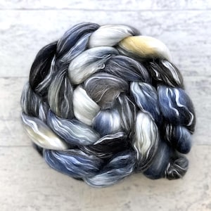 Hand Dyed Wool Roving - Merino Wool and Tencel Fiber - #MT151