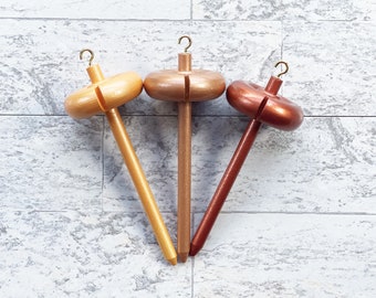 Hand Painted Mini Drop Spindle: Birch Top Whorl Spindle