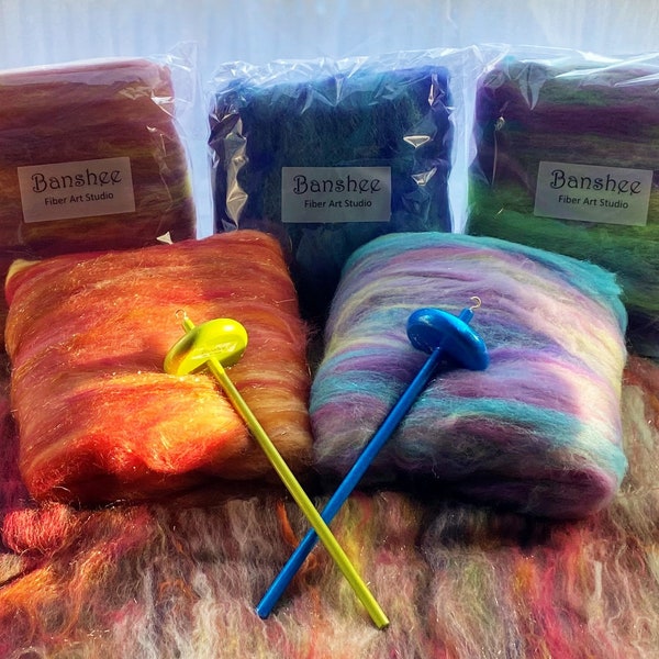 Hand Dyed Wool Batts - Mystery Batts