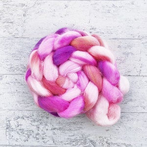 Hand Dyed Wool Roving - Polwarth and Silk Blend - #PS147