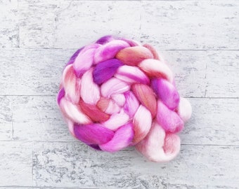 Hand Dyed Wool Roving - Polwarth and Silk Blend - #PS147