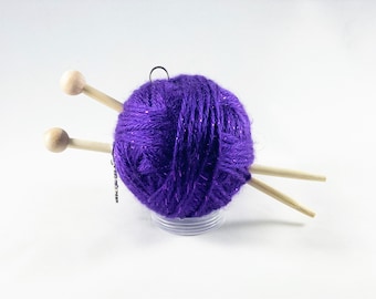 Knitting Ornament - Purple