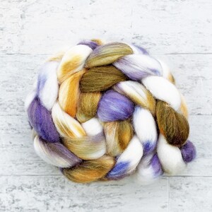 Hand Dyed Wool Roving - Polwarth and Silk Blend - #PS145