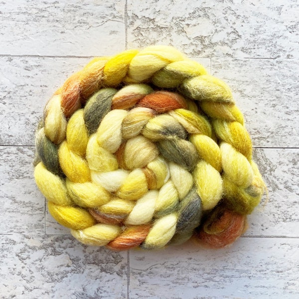 Hand Dyed Wool Roving - Polwarth and Silk Blend - #PS109