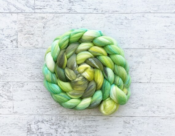 Laine cardée Mérinos - 50 gr - Vert anis