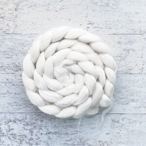 No Dye Natural Wool Roving - Merino Wool and Tencel Fiber - #MT150
