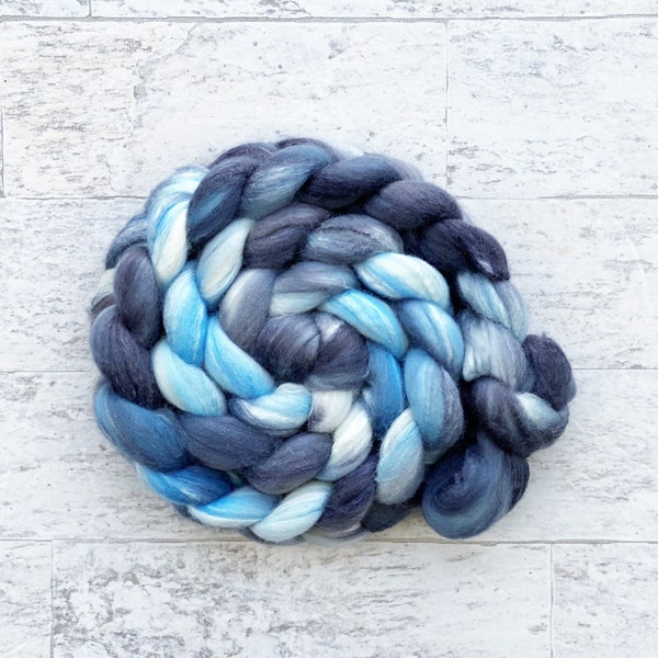 Hand Dyed Wool Top Roving - BFL Wool and Silk - #BS104