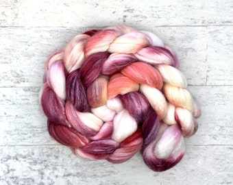 Hand Dyed Wool Roving - Merino Wool and Silk - #MS262