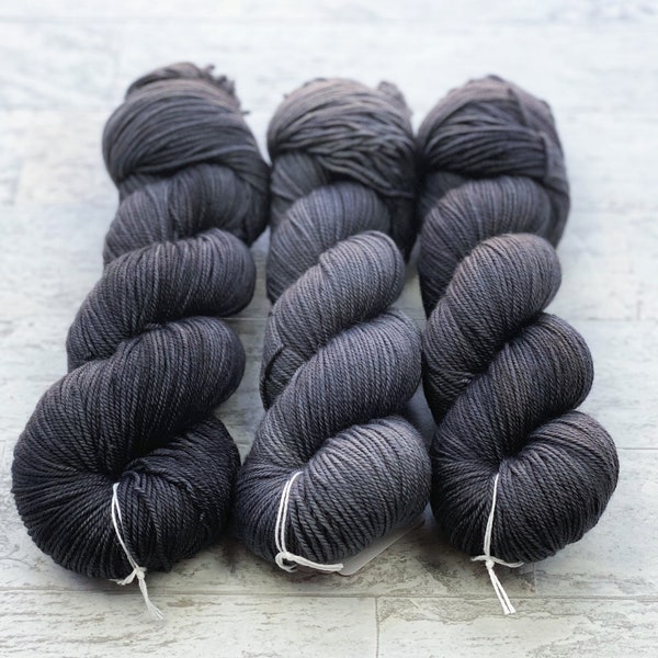 Yeti Hand Dyed Yarn - Superwash Merino - Sport Weight - #BB108 Coal Dust