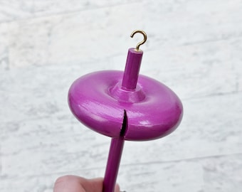 Hand Painted Birch Wood Drop Spindle - Top Whorl - 12 Inch