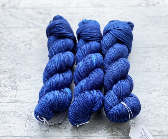 Phoenix Hand Dyed Luxury Yarn - Superwash Merino/Silk Yarn - DK Weight - Midnight Blue