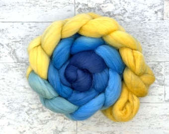 Handgefärbter Merino Kammzug - Farbverlaufswolle #M336