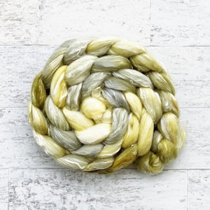 Hand Dyed Wool Roving - Merino Wool and Tencel Fiber - #MT146