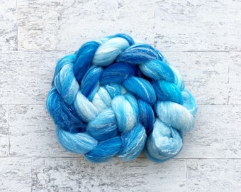 Hand Dyed Wool Roving - Targhee Wool/Bamboo/Silk Blend - #TB104