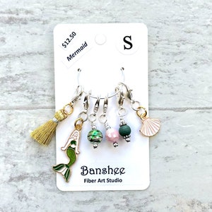 Mermaid Stitch Markers - Small Stitch Marker Set - Lobster Clasp
