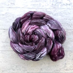 Hand Dyed Wool Roving - Merino Wool and Tencel Fiber - #MT158