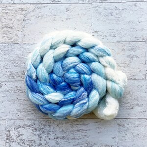 Hand Dyed Wool Roving - Merino/Bamboo/Silk Blend - #MB136