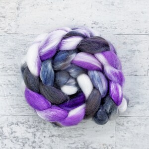 Hand Dyed Wool Roving - Polwarth and Silk Blend - #PS152