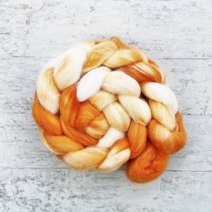 Hand Dyed Wool Roving - Polwarth and Silk Blend - #PS148