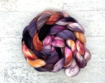 Hand Dyed Wool Roving - Merino Wool and Silk - #MS259