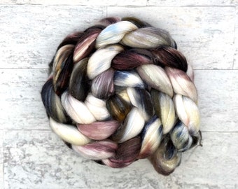 Hand Dyed Wool Roving - Merino Wool and Silk - #MS255