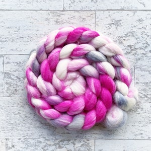 Hand Dyed Wool Roving, Merino Wool and SIlk  -  #175