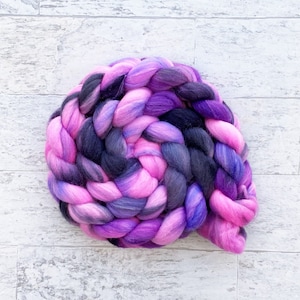 Hand Dyed Wool Roving - Merino Wool and Silk - #MS209